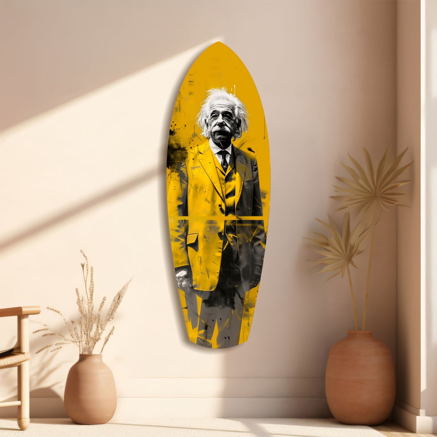 Einstein Posing Glass Wall Art.