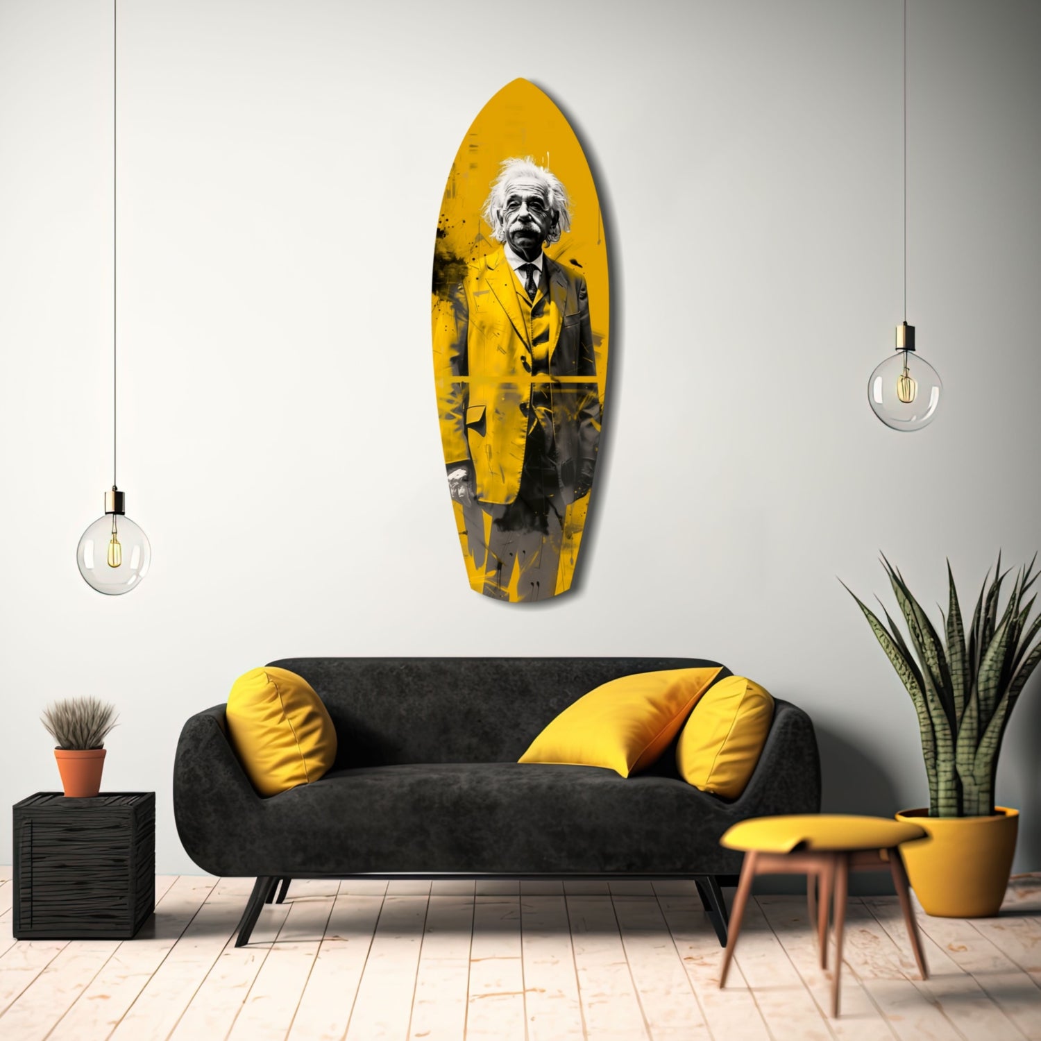 Einstein Posing Glass Wall Art.