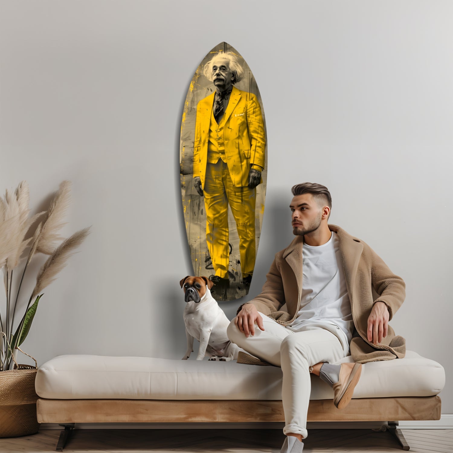 Einstein Standing Glass Wall Art.