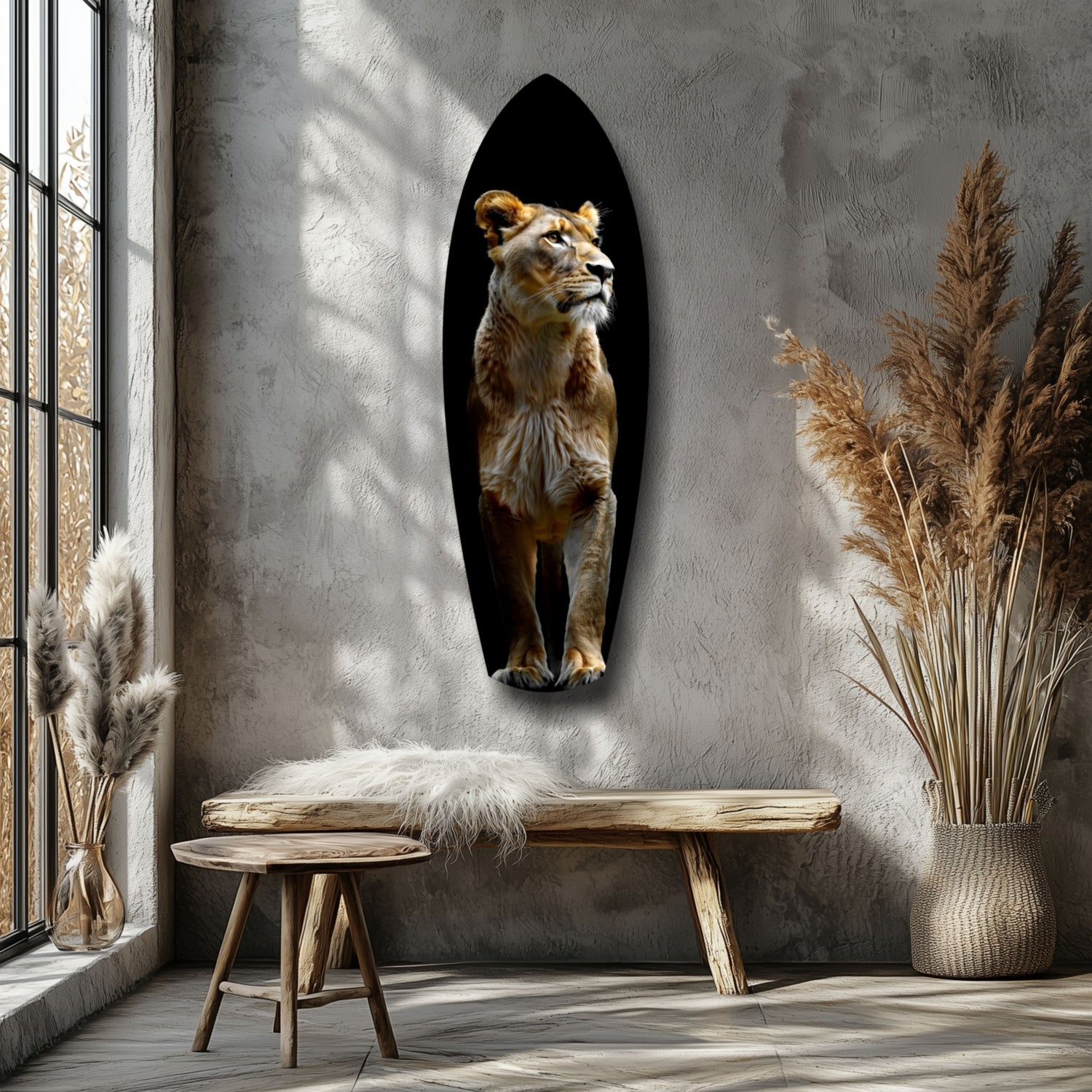 Lioness Glass Wall Art.