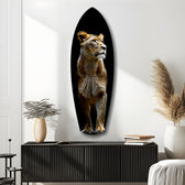 Lioness Glass Wall Art.
