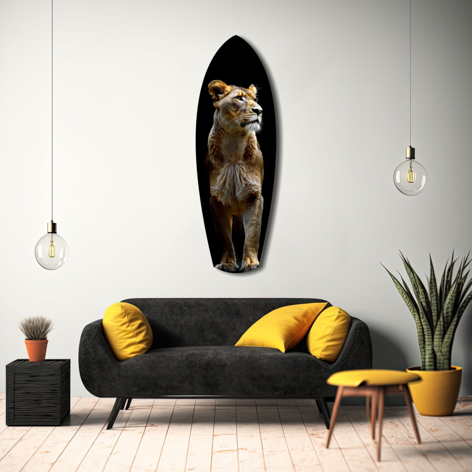 Lioness Glass Wall Art.