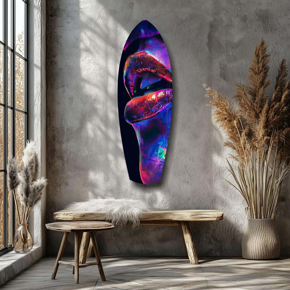 Colorful Lips V2 Glass Wall Art.