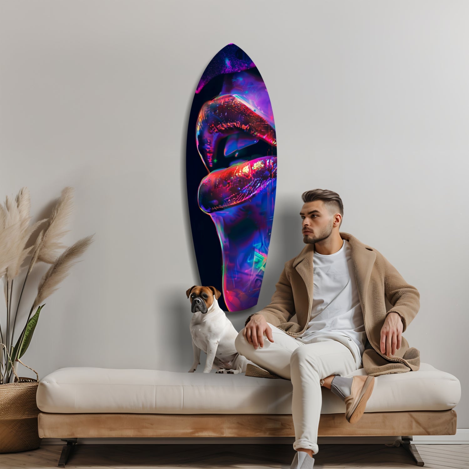 Colorful Lips V2 Glass Wall Art.