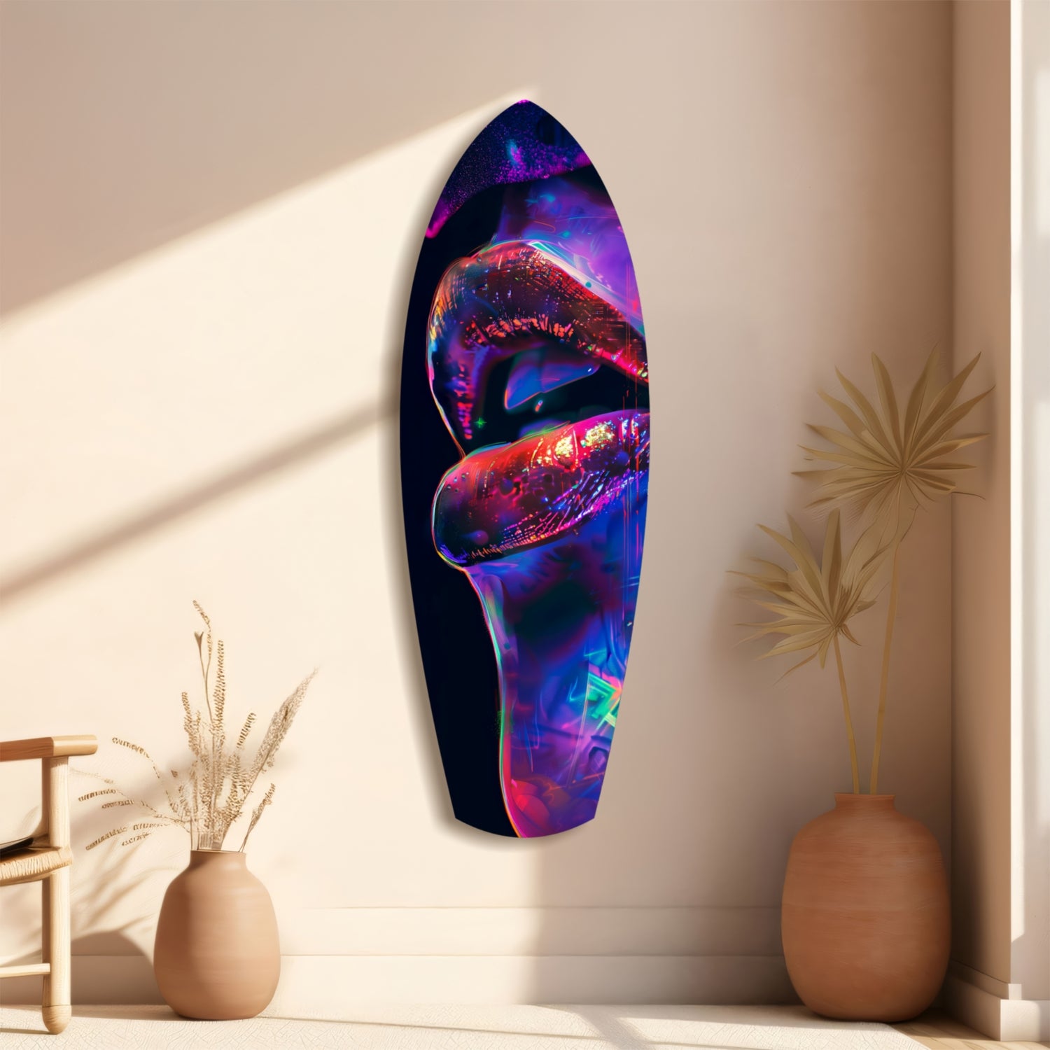 Colorful Lips V2 Glass Wall Art.
