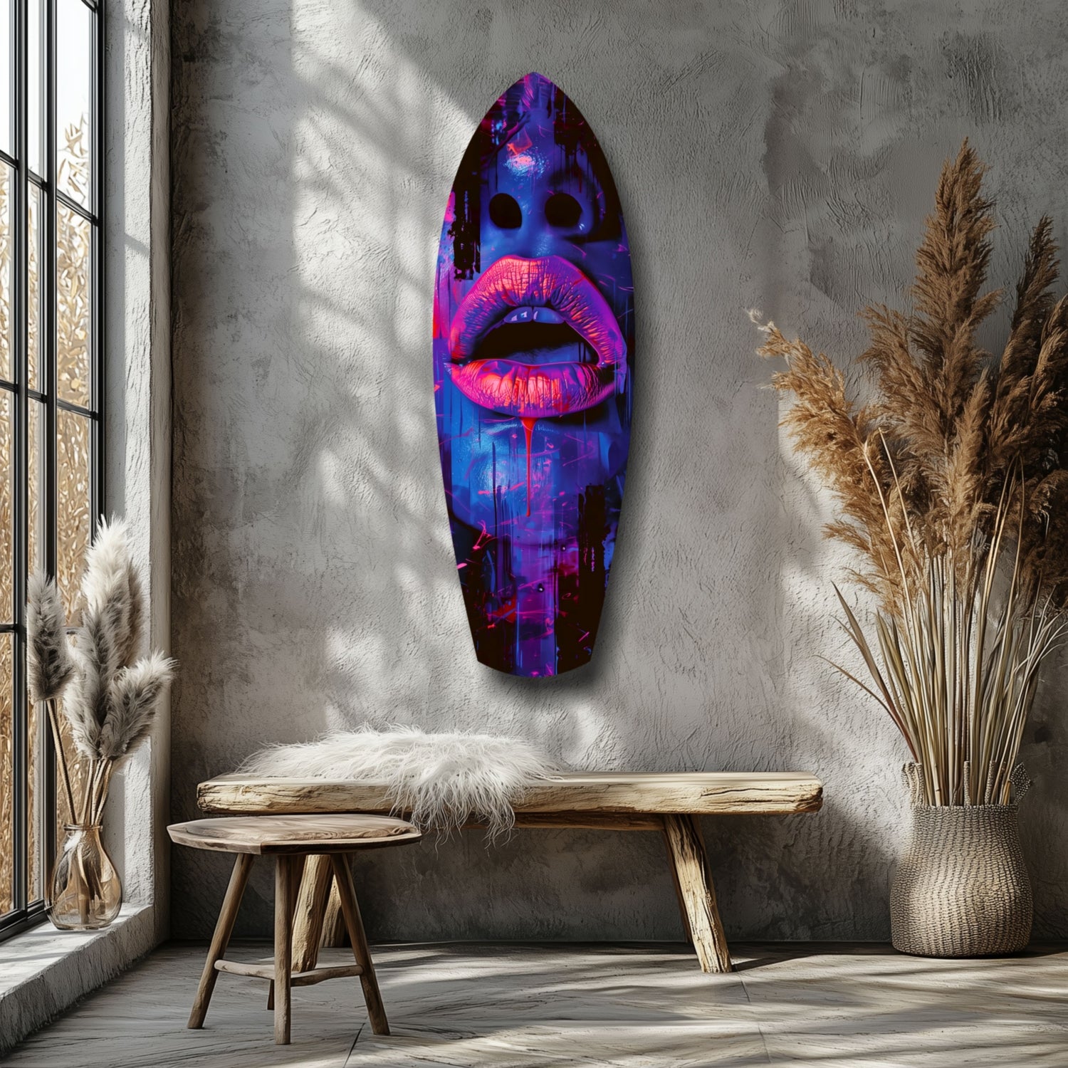 Colorful Lips V3 Glass Wall Art.