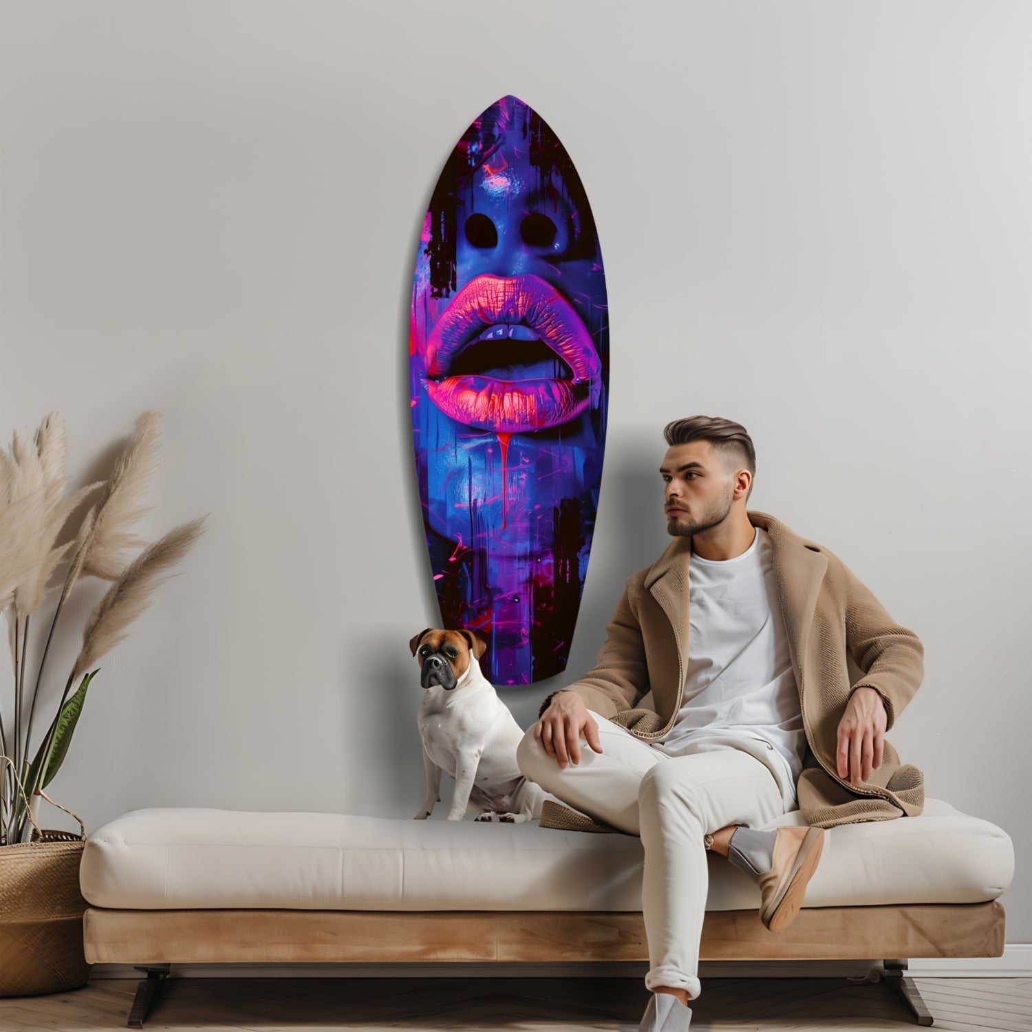Colorful Lips V3 Glass Wall Art.
