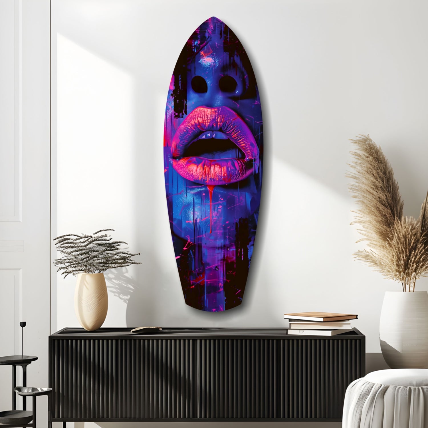 Colorful Lips V3 Glass Wall Art.
