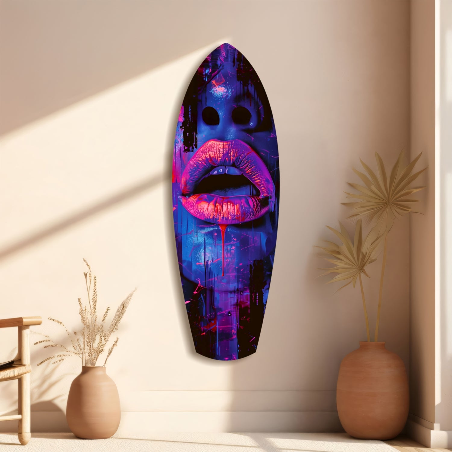 Colorful Lips V3 Glass Wall Art.