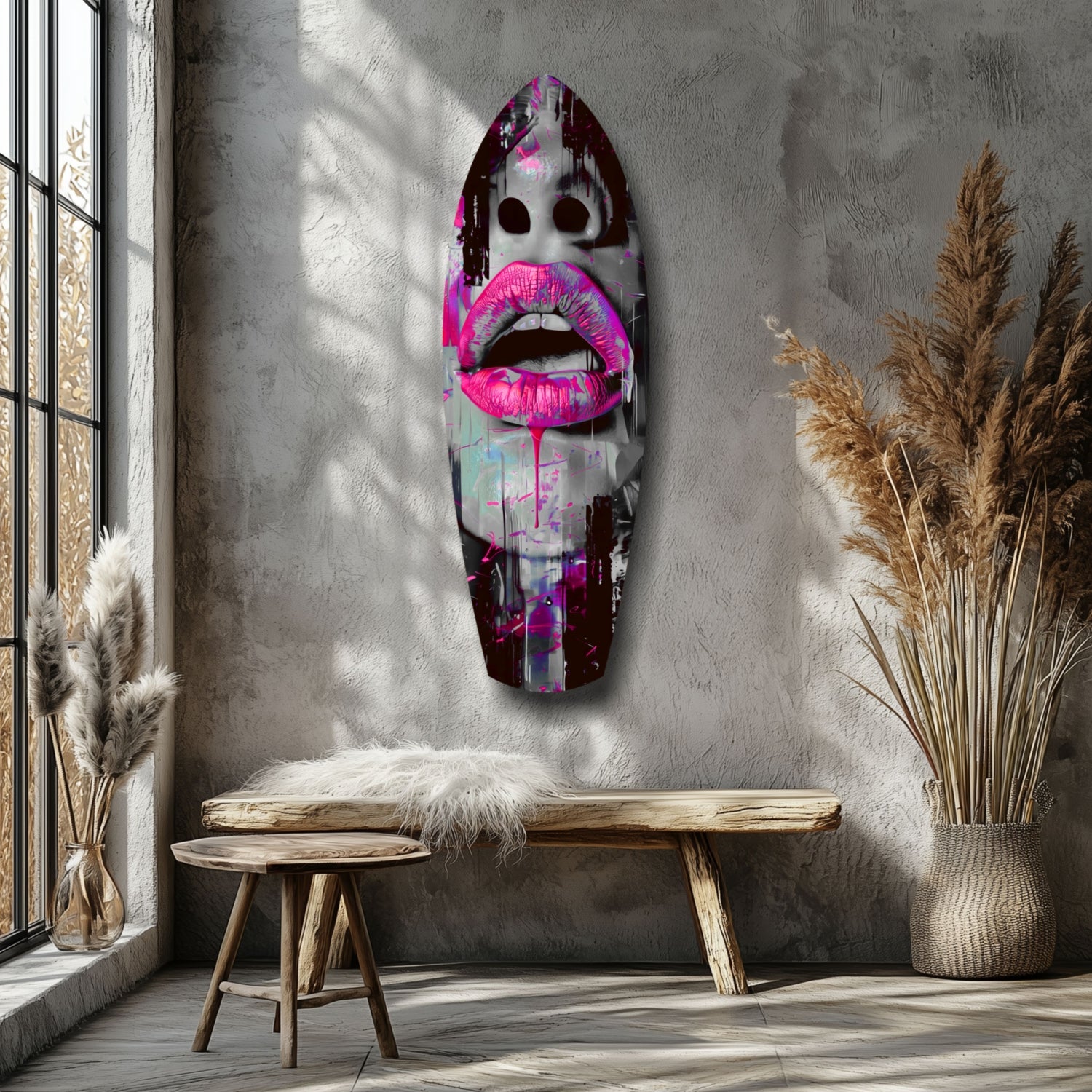 Colorful Lips V4 Glass Wall Art.
