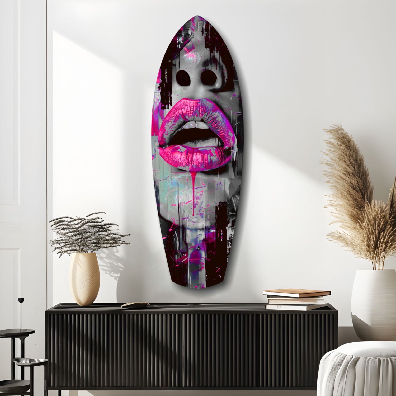 Colorful Lips V4 Glass Wall Art.