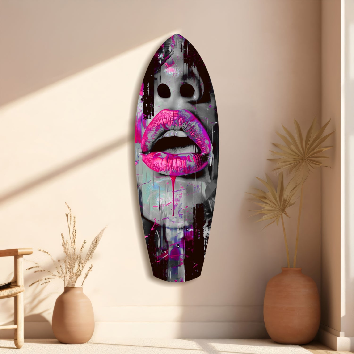 Colorful Lips V4 Glass Wall Art.