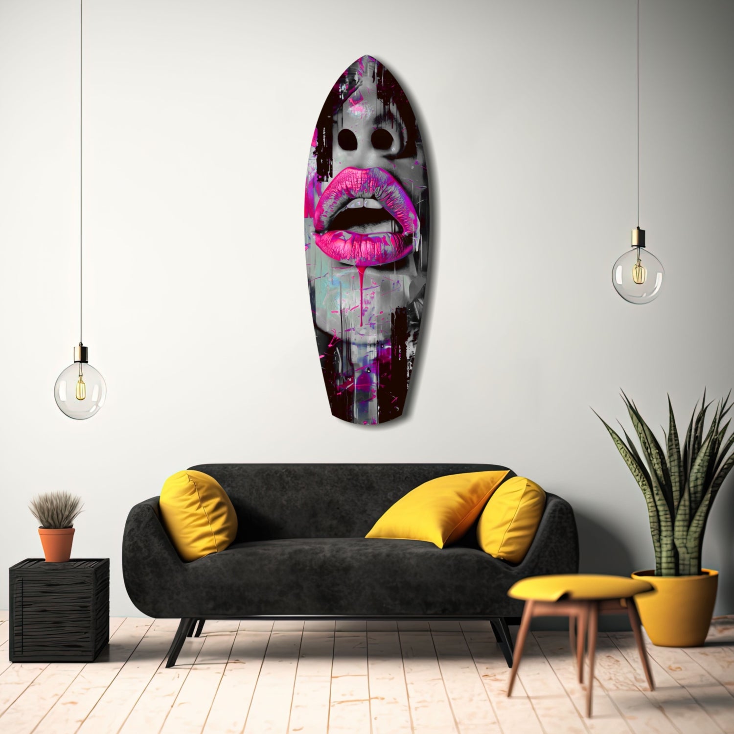Colorful Lips V4 Glass Wall Art.
