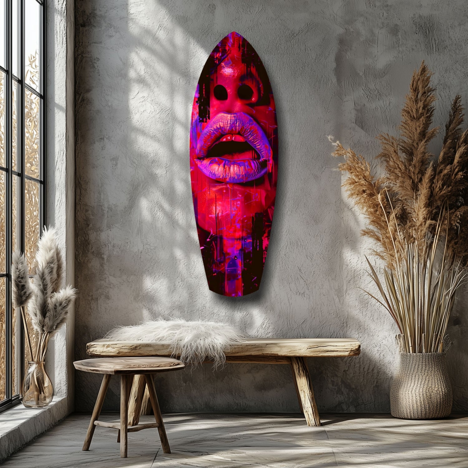Colorful Lips V5 Glass Wall Art.