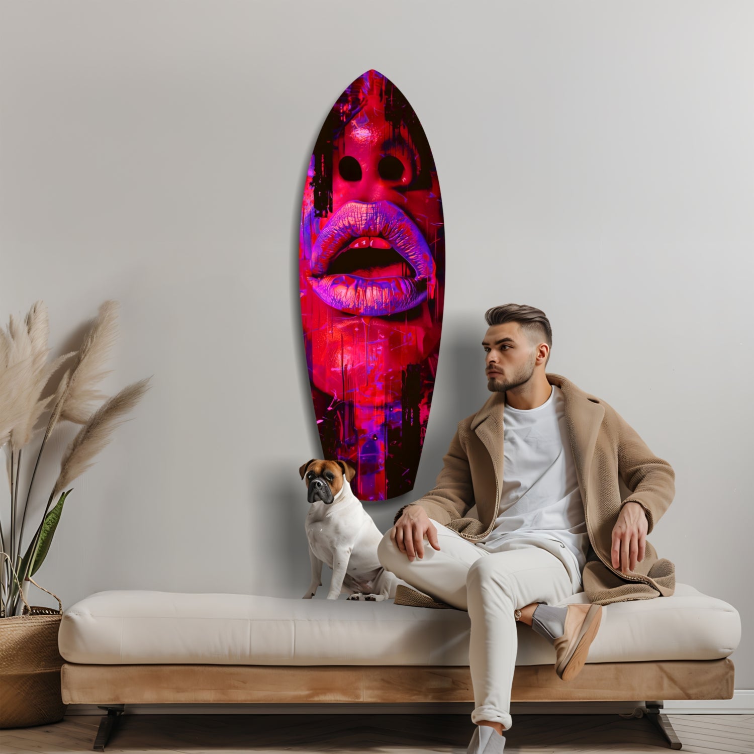Colorful Lips V5 Glass Wall Art.