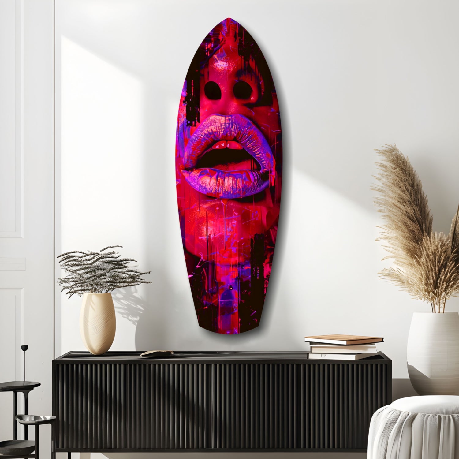 Colorful Lips V5 Glass Wall Art.