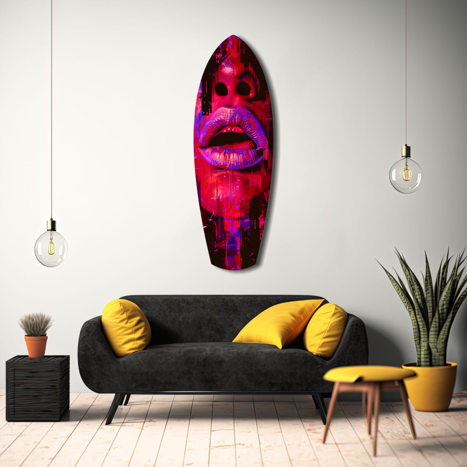 Colorful Lips V5 Glass Wall Art.