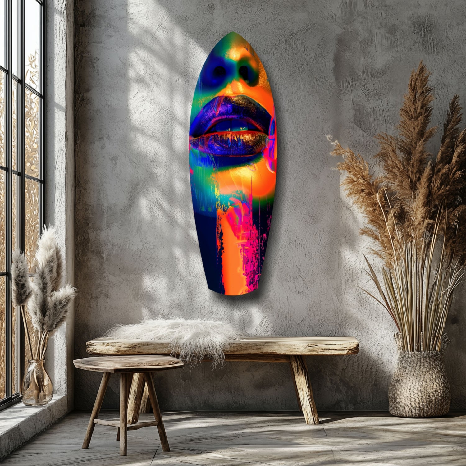 Colorful Lips V6 Glass Wall Art.