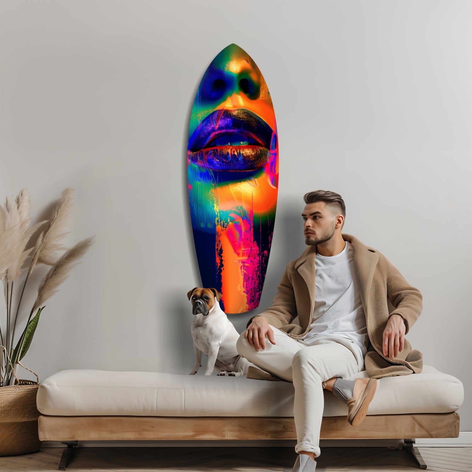 Colorful Lips V6 Glass Wall Art.