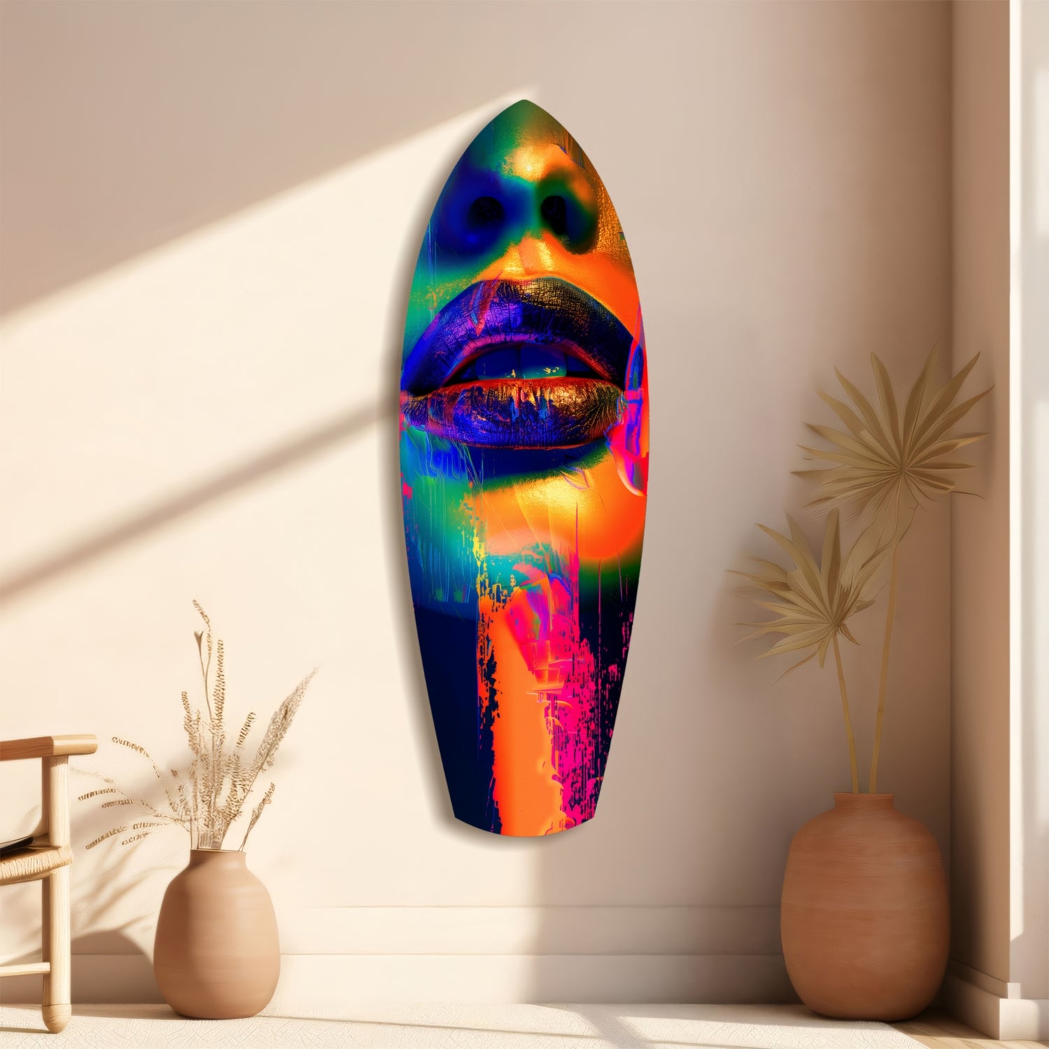 Colorful Lips V6 Glass Wall Art.