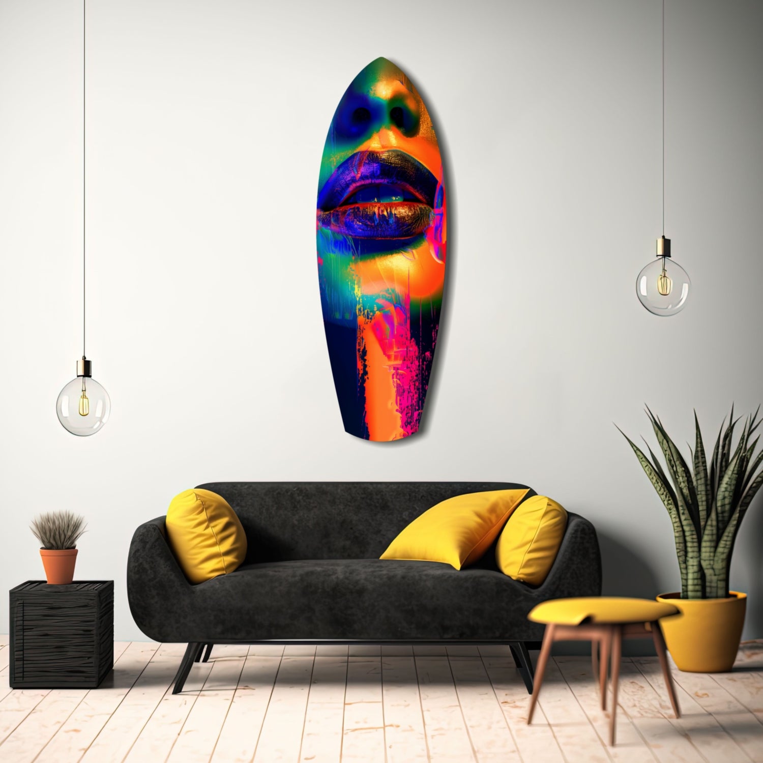 Colorful Lips V6 Glass Wall Art.