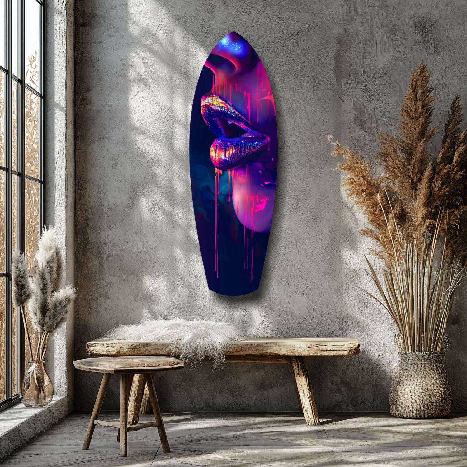 Colorful Lips V8 Glass Wall Art.