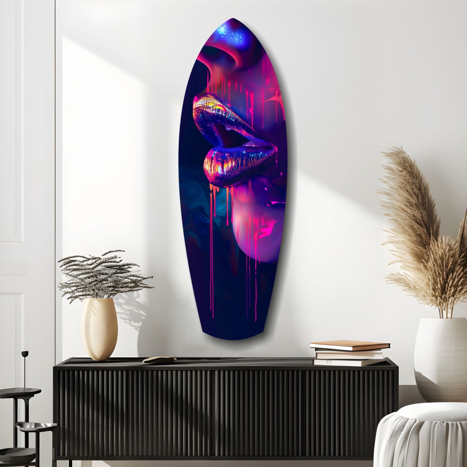 Colorful Lips V8 Glass Wall Art.