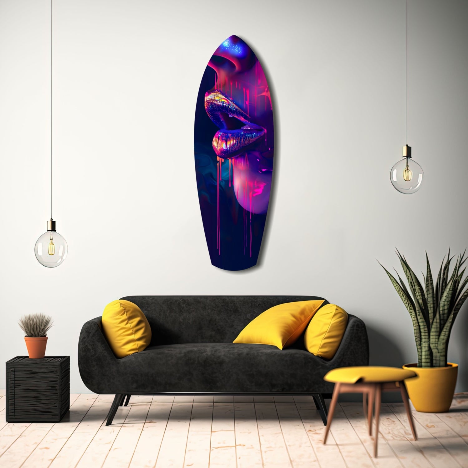 Colorful Lips V8 Glass Wall Art.