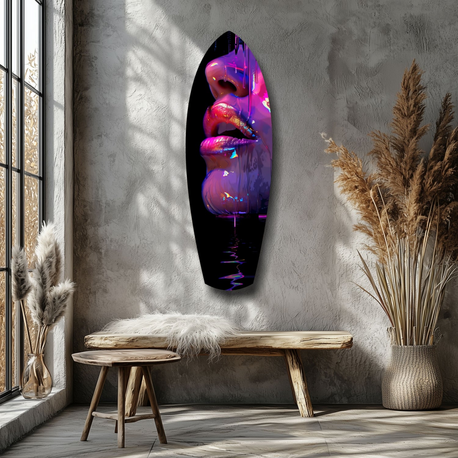 Colorful Lips V9 Glass Wall Art.