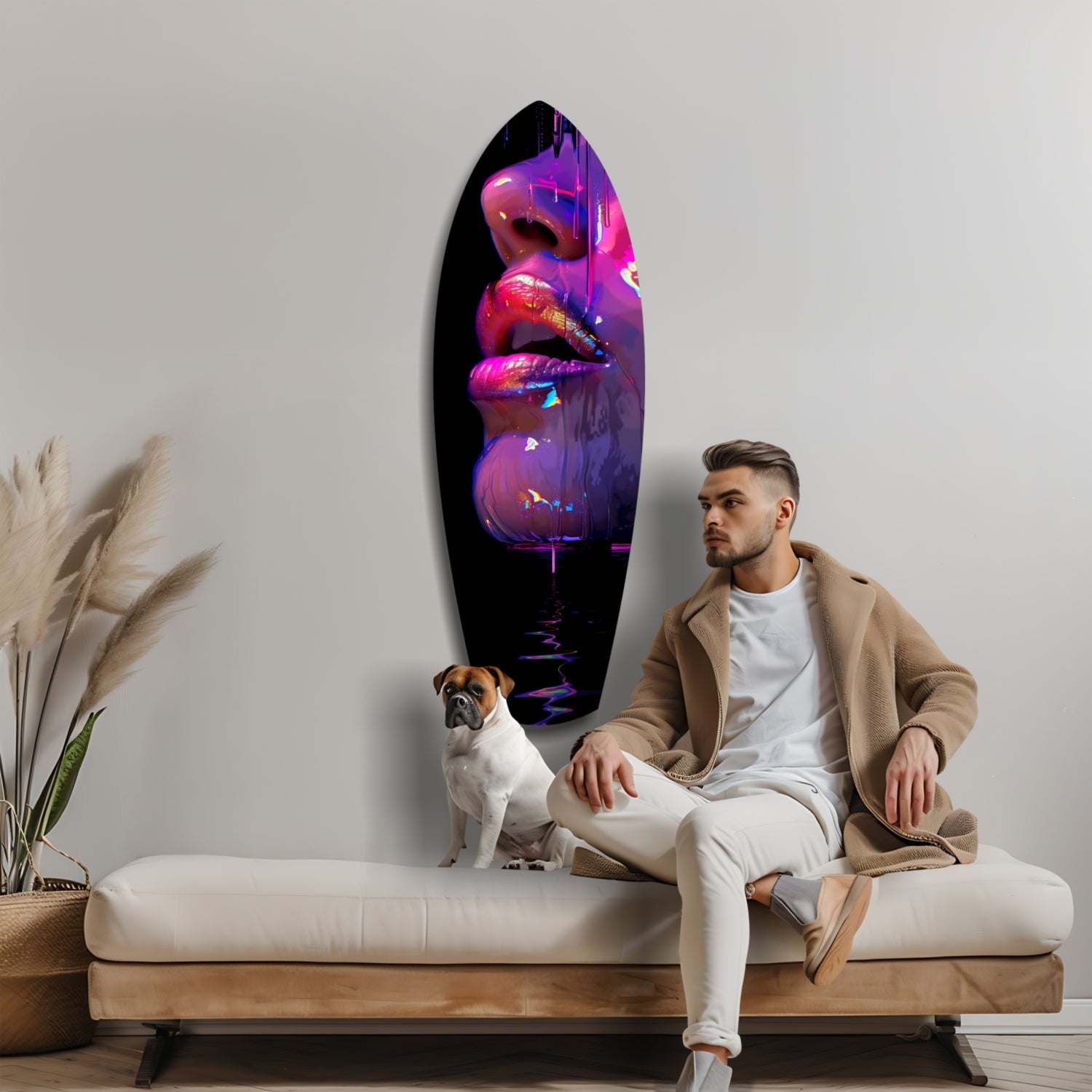 Colorful Lips V9 Glass Wall Art.