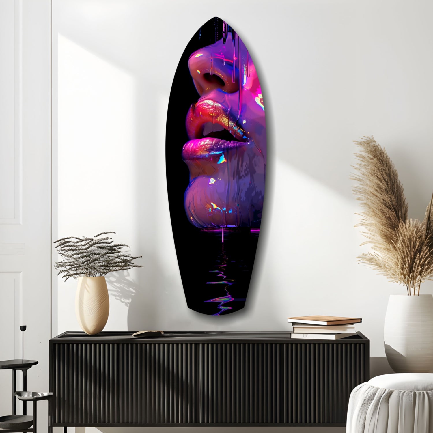 Colorful Lips V9 Glass Wall Art.