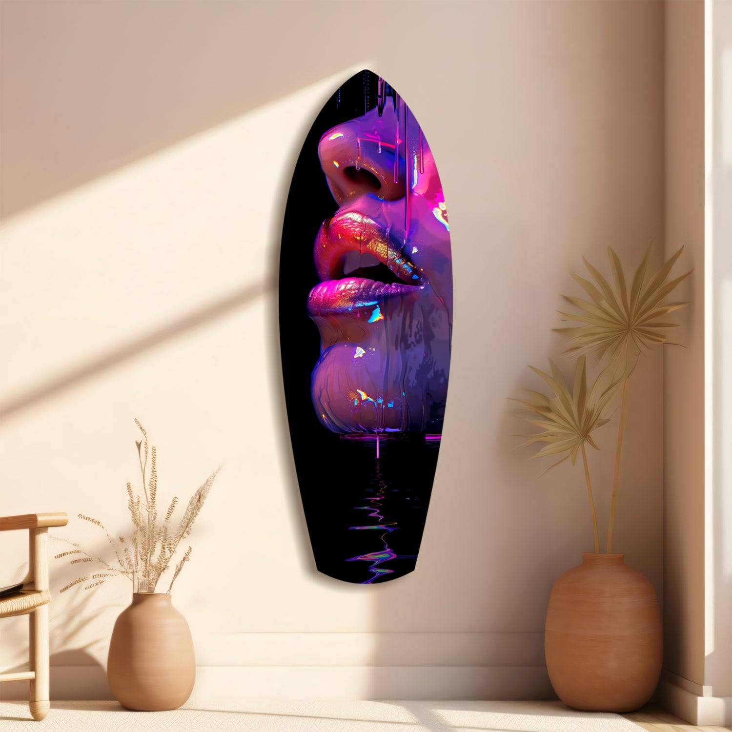 Colorful Lips V9 Glass Wall Art.