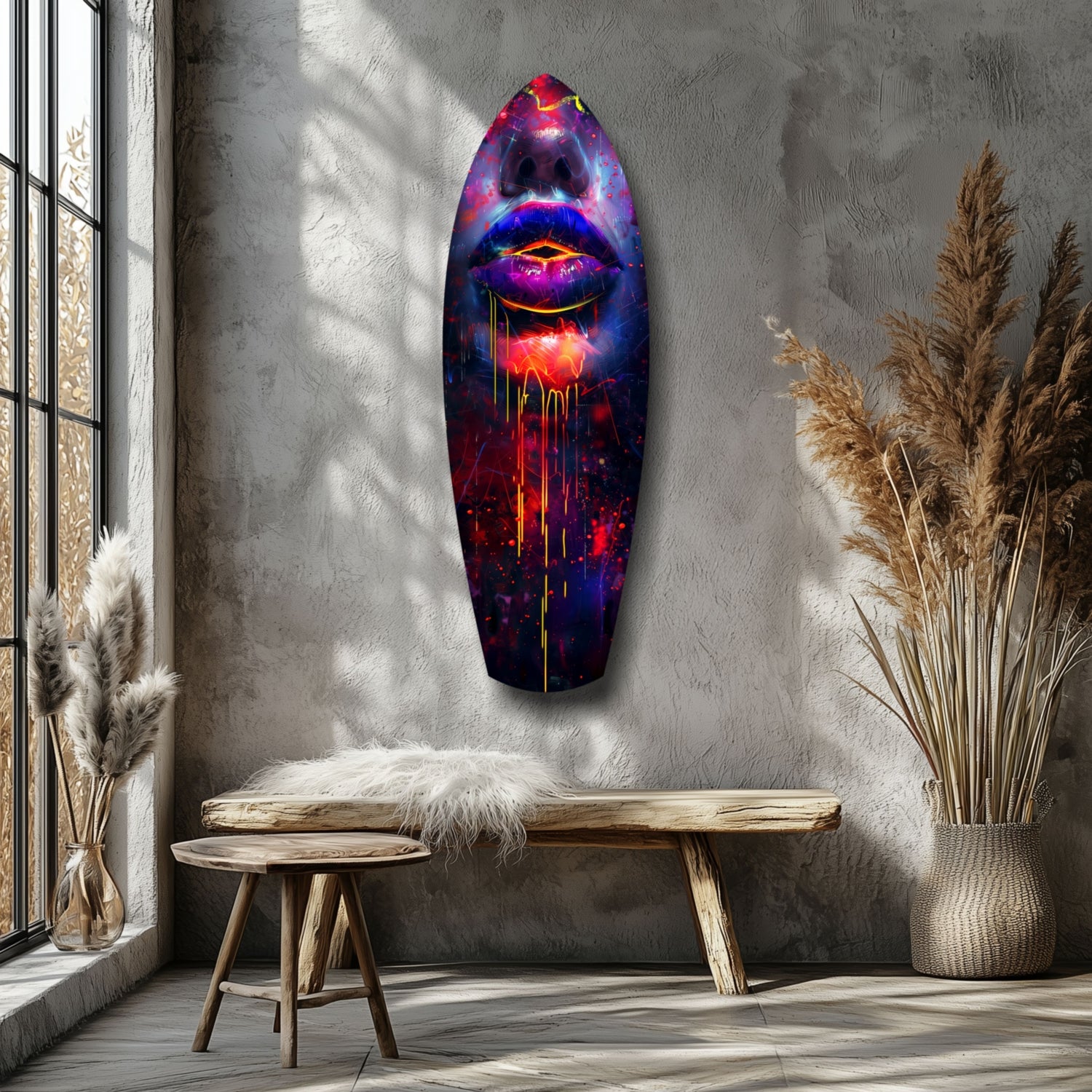 Colorful Lips V10 Glass Wall Art.