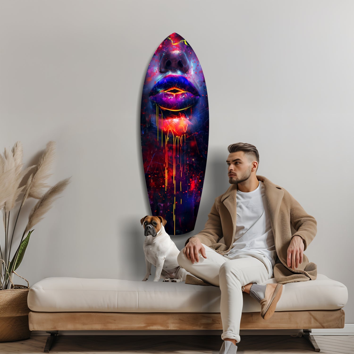 Colorful Lips V10 Glass Wall Art.