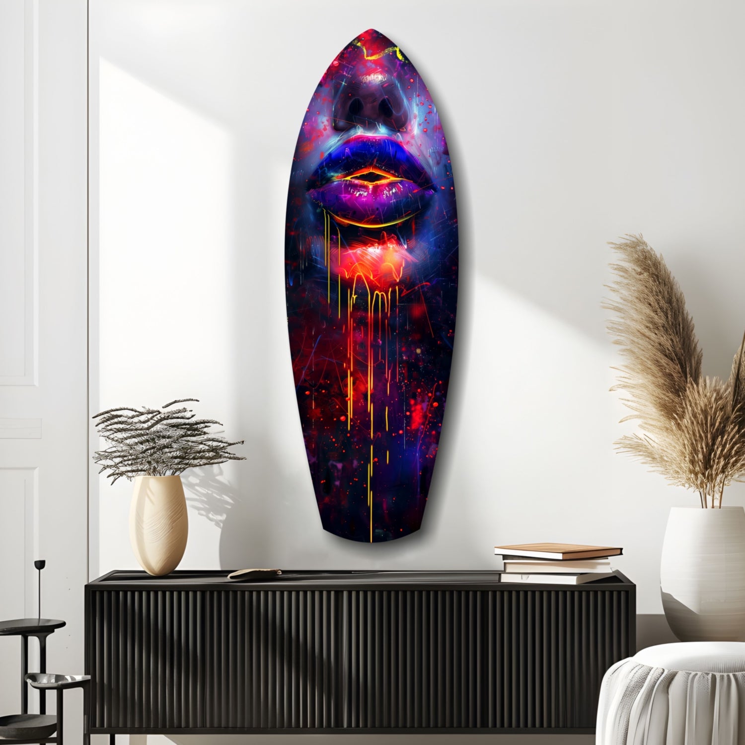 Colorful Lips V10 Glass Wall Art.