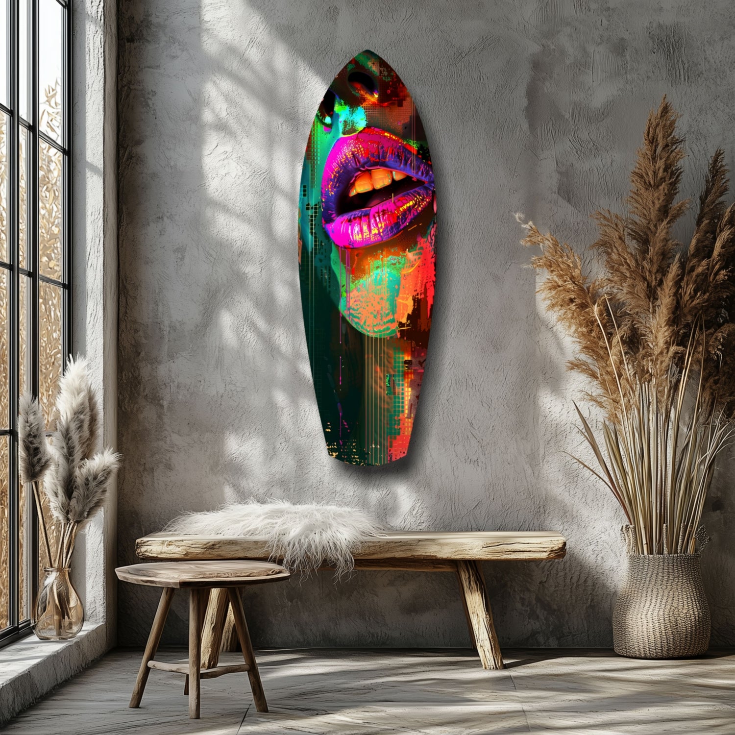 Colorful Lips V11 Glass Wall Art.