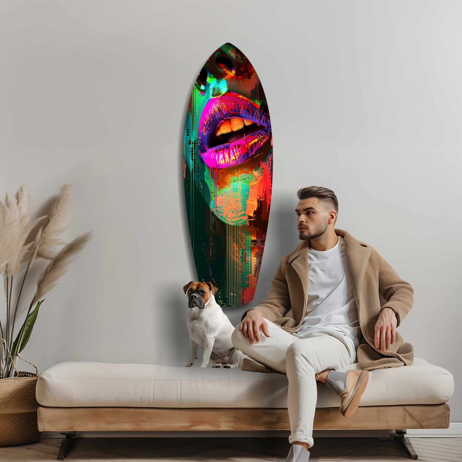 Colorful Lips V11 Glass Wall Art.