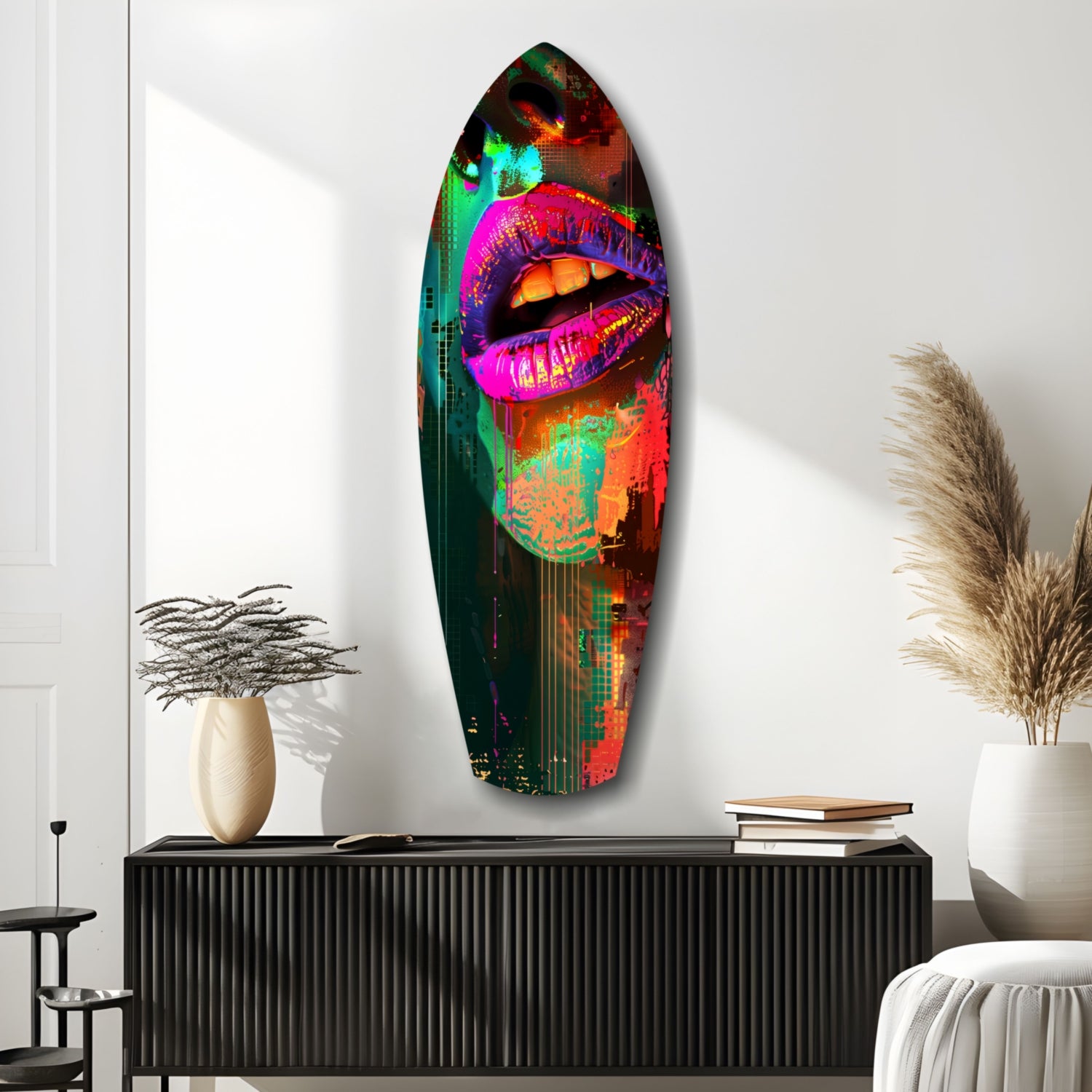 Colorful Lips V11 Glass Wall Art.
