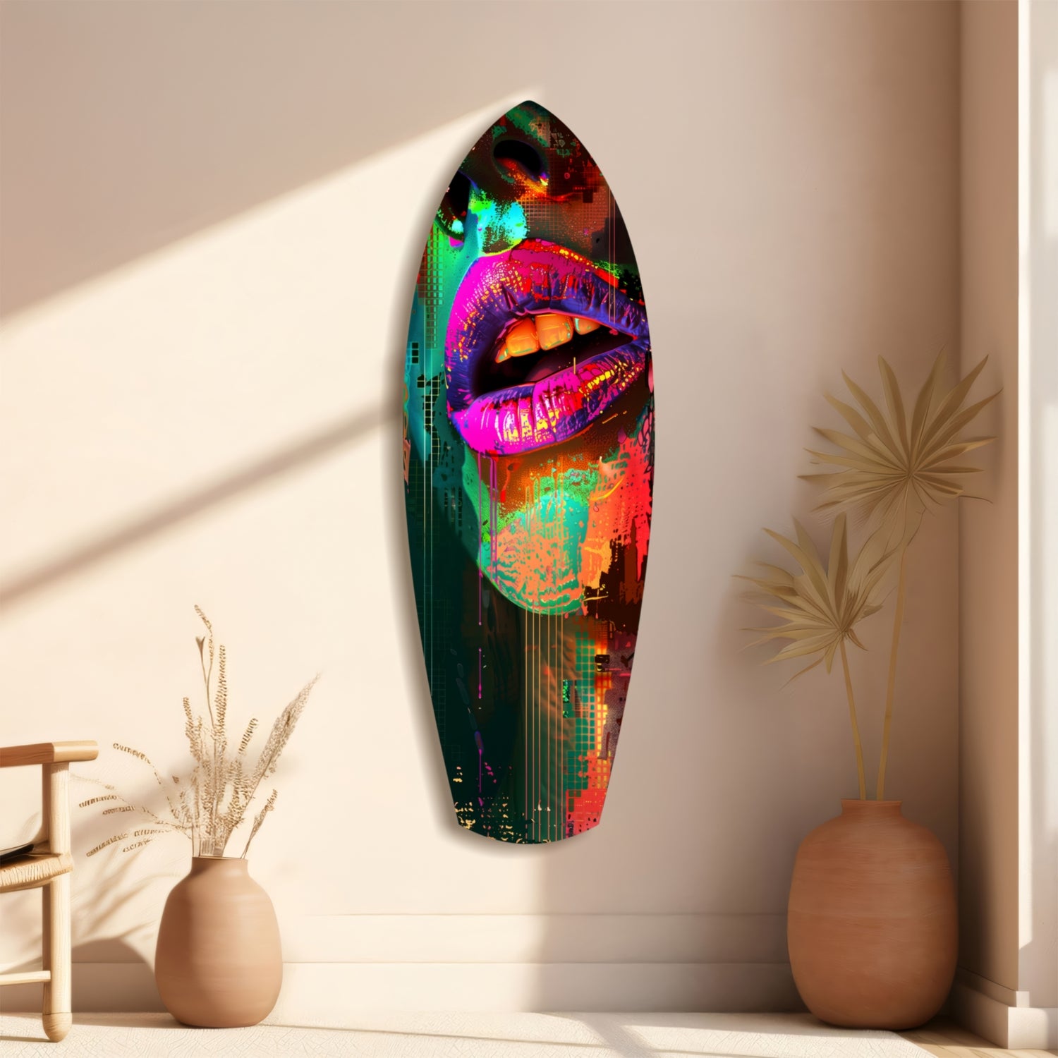 Colorful Lips V11 Glass Wall Art.