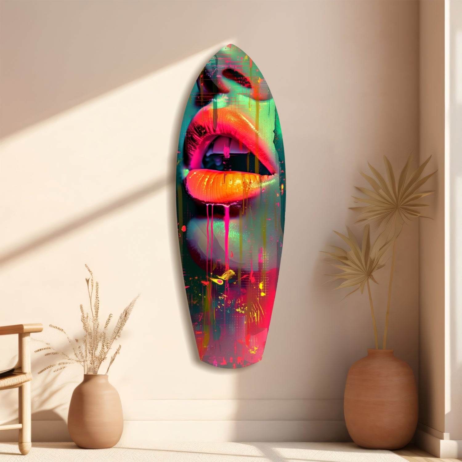 Colorful Lips V13 Glass Wall Art.