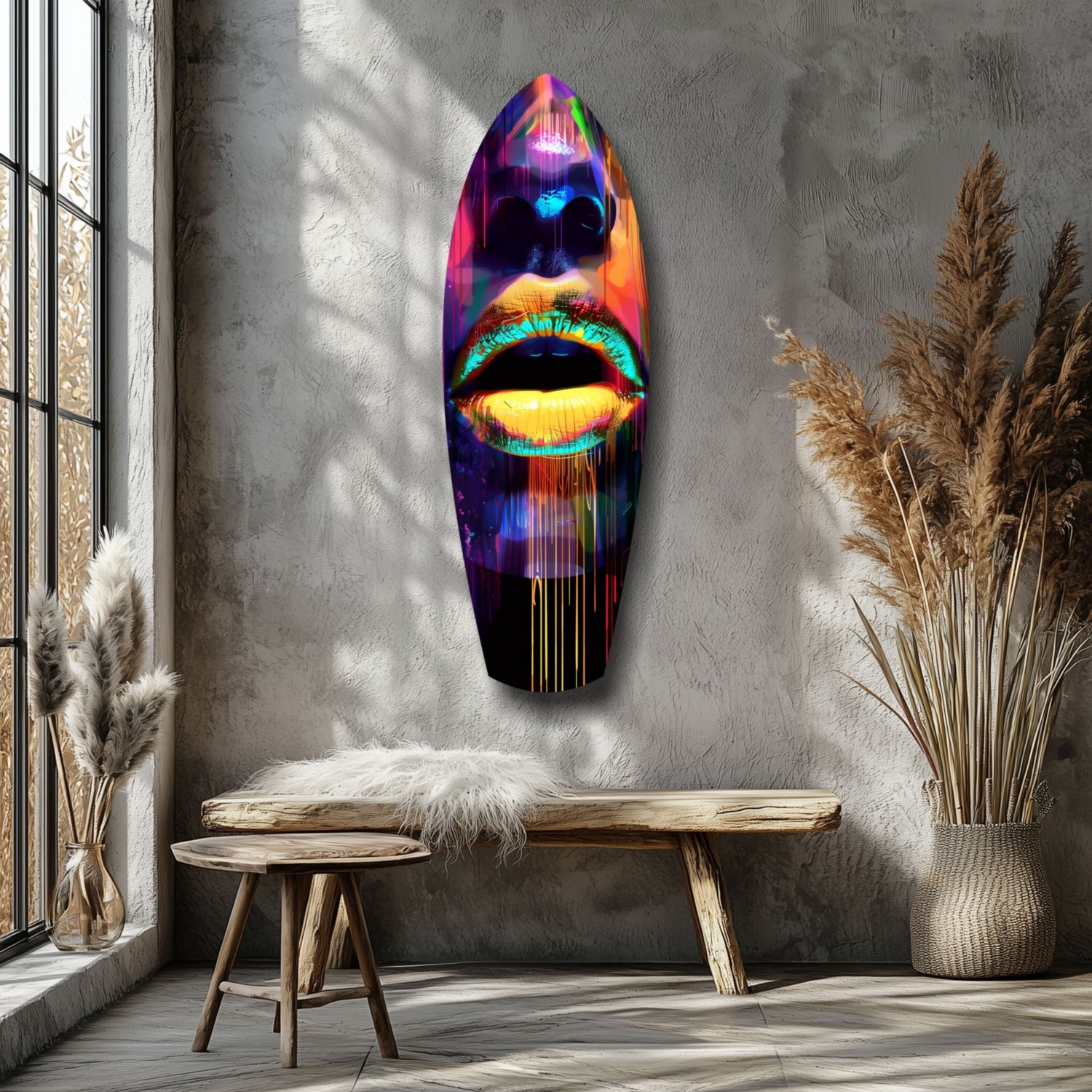 Colorful Lips V15 Glass Wall Art.
