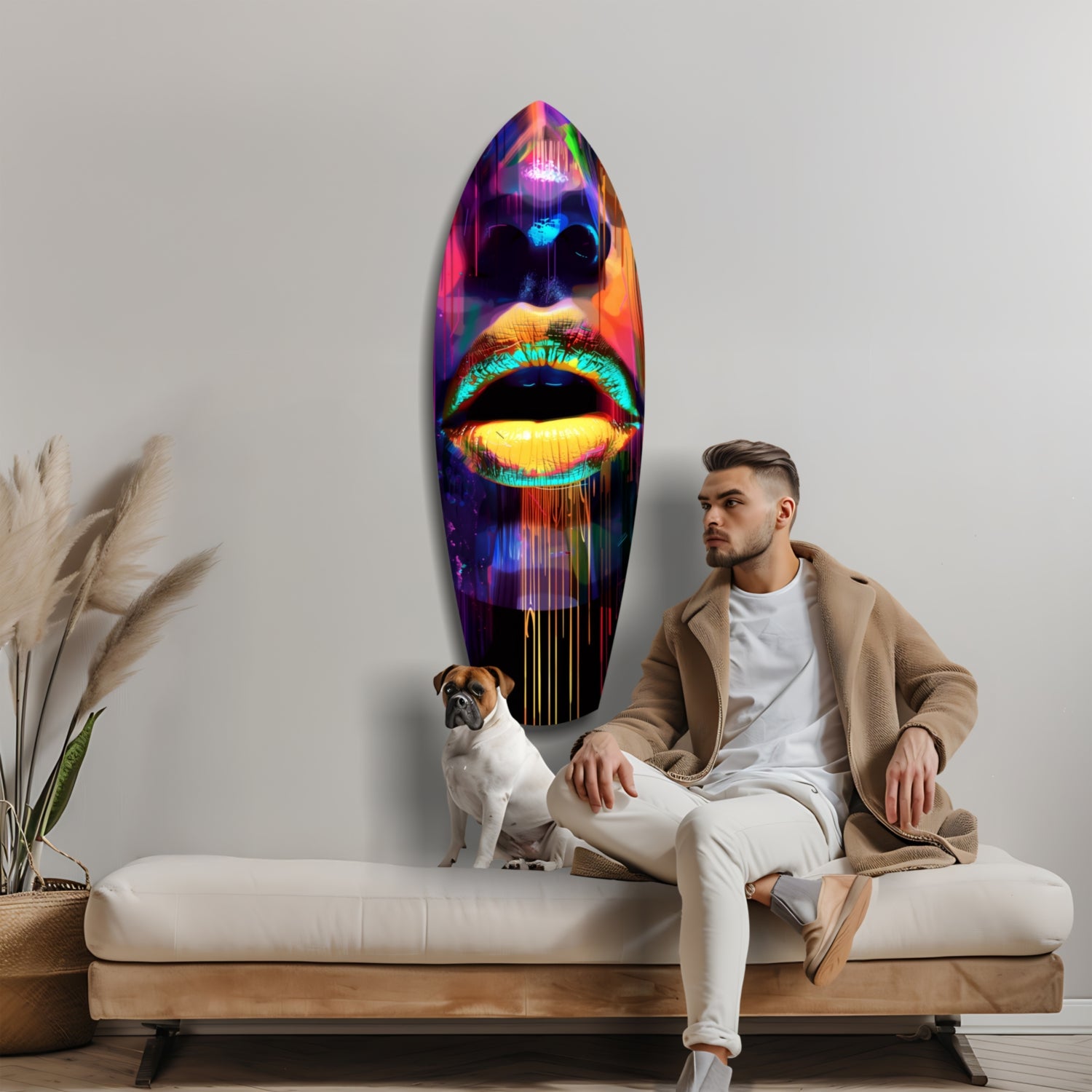 Colorful Lips V15 Glass Wall Art.