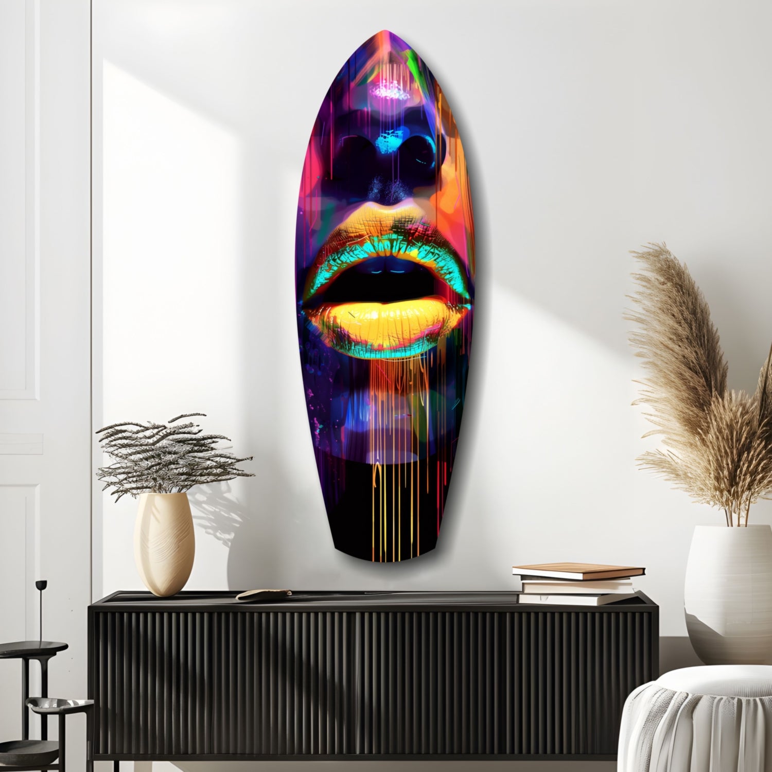 Colorful Lips V15 Glass Wall Art.