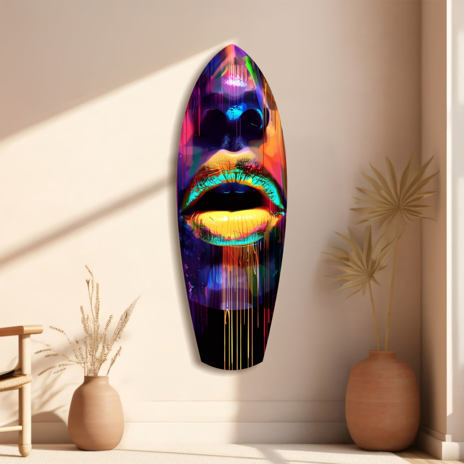 Colorful Lips V15 Glass Wall Art.