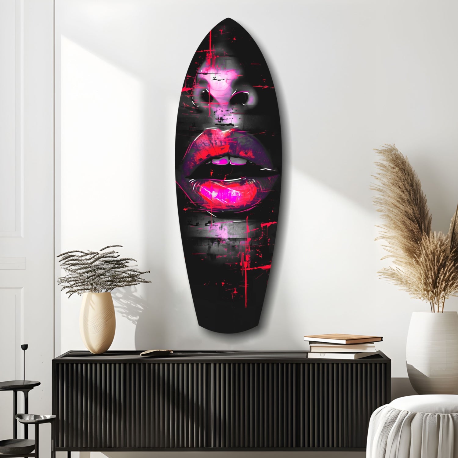 Colorful Lips V16 Glass Wall Art.