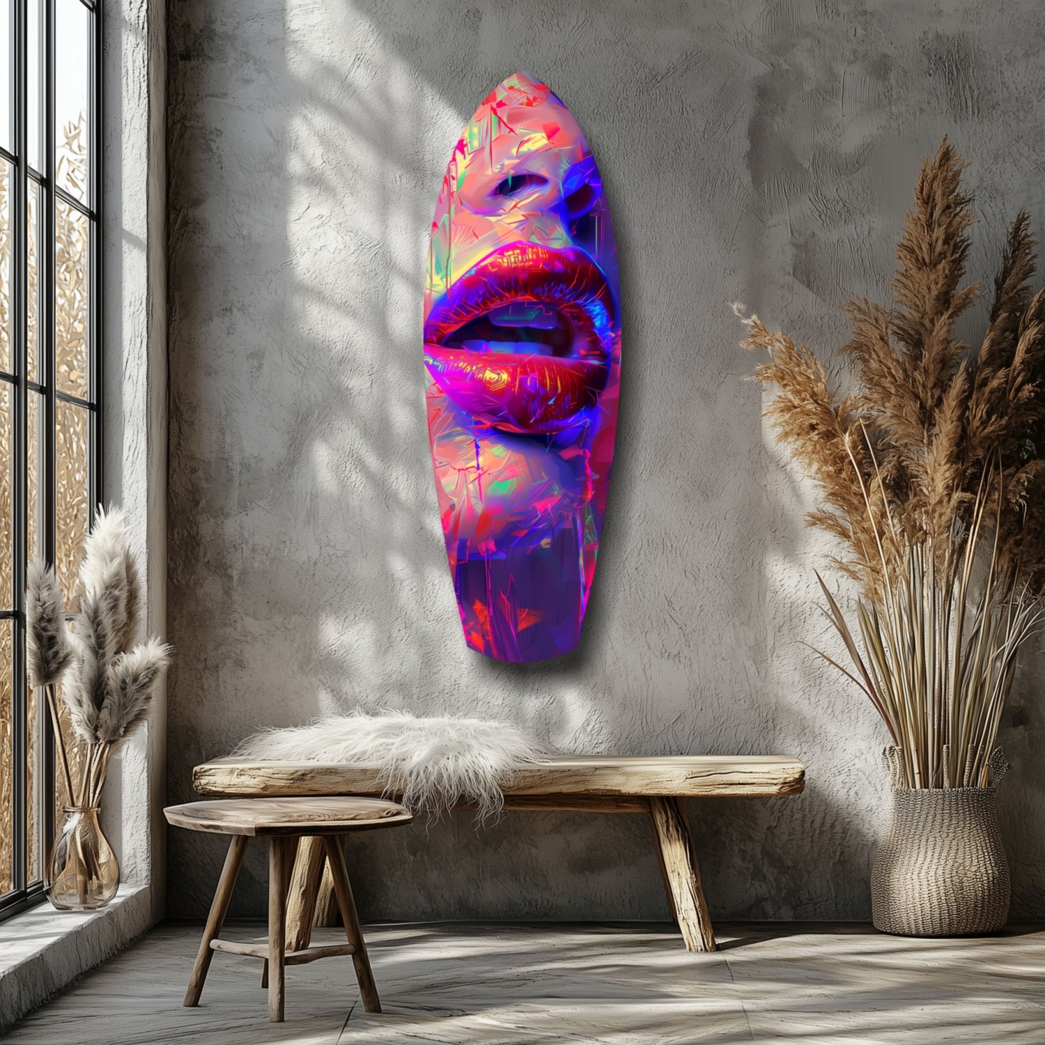 Colorful Lips V17 Glass Wall Art.