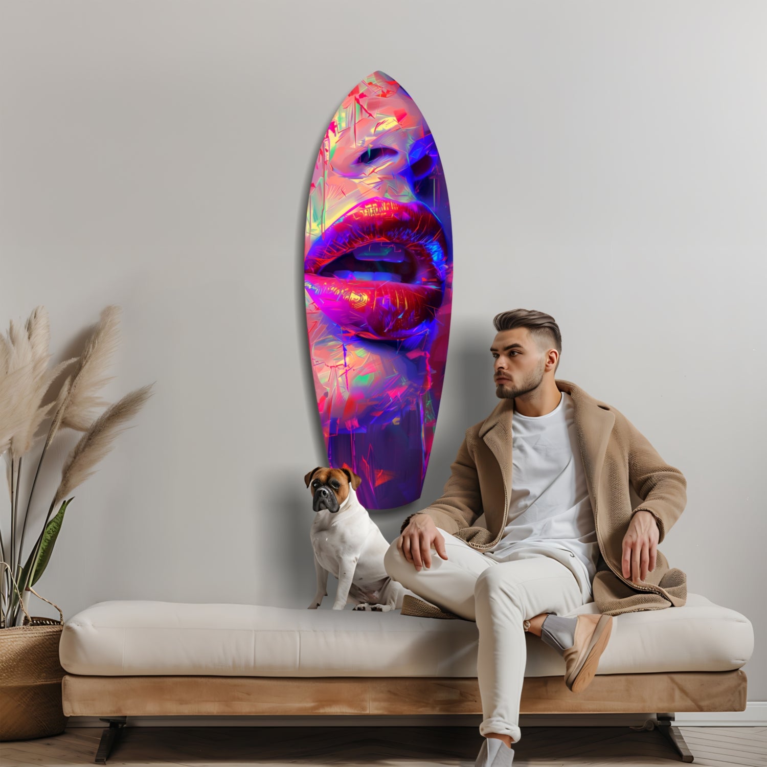 Colorful Lips V17 Glass Wall Art.