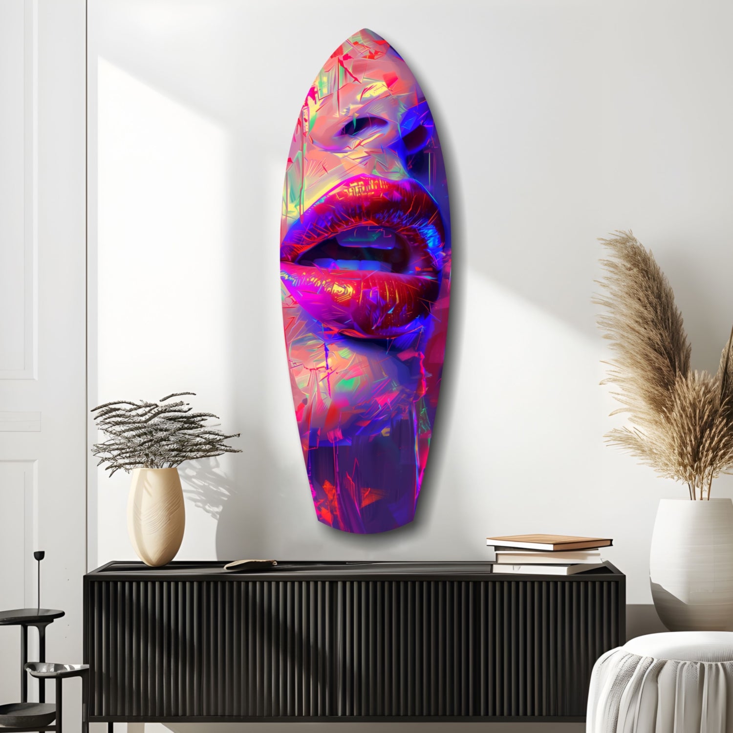 Colorful Lips V17 Glass Wall Art.