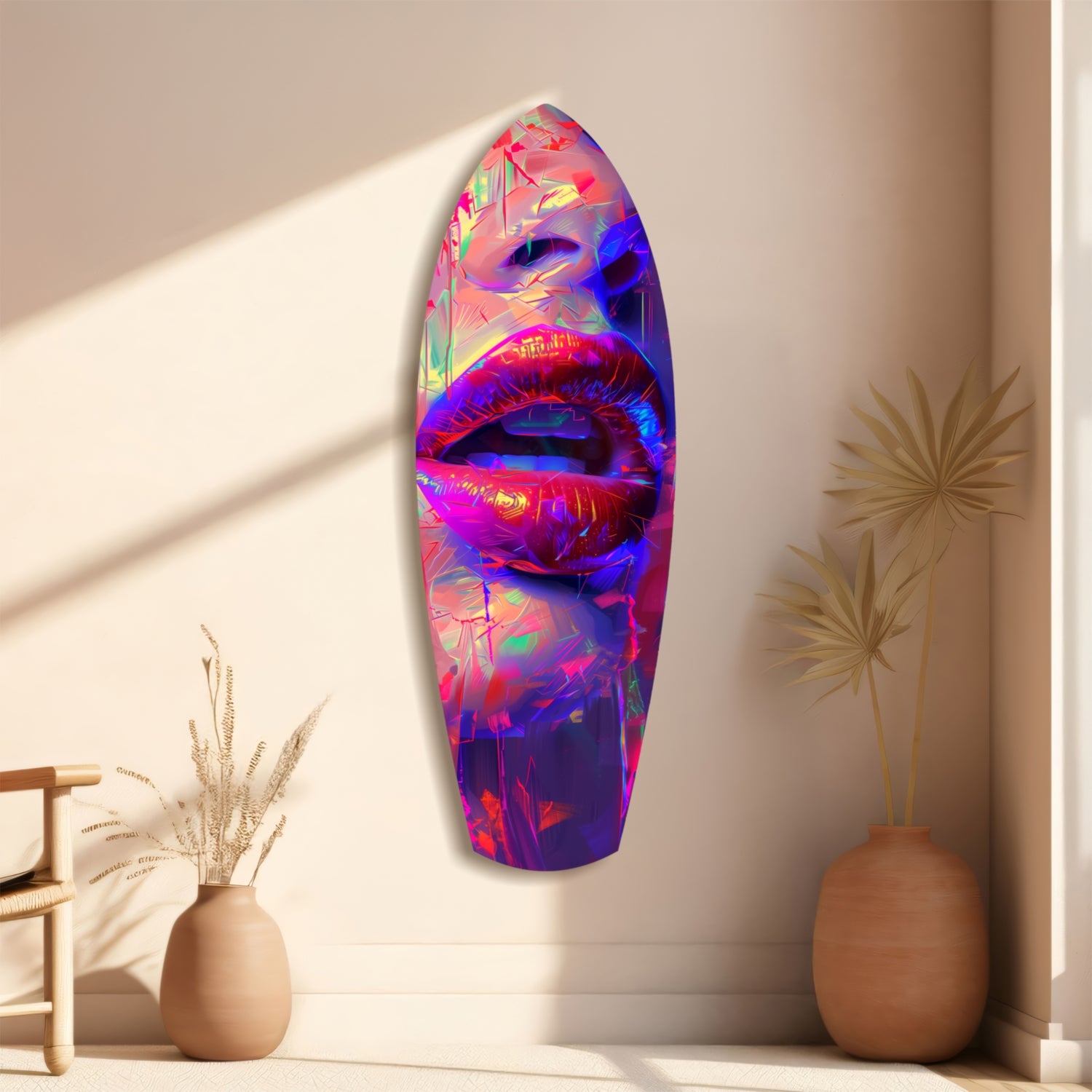 Colorful Lips V17 Glass Wall Art.