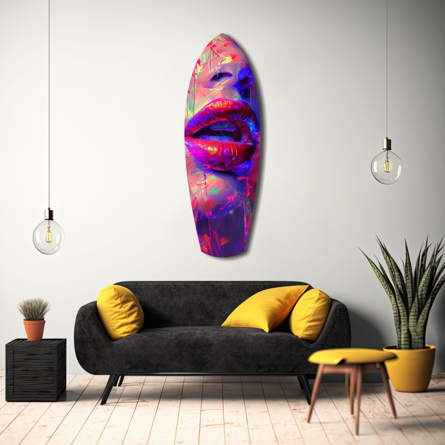 Colorful Lips V17 Glass Wall Art.
